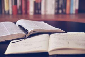 Two open books
