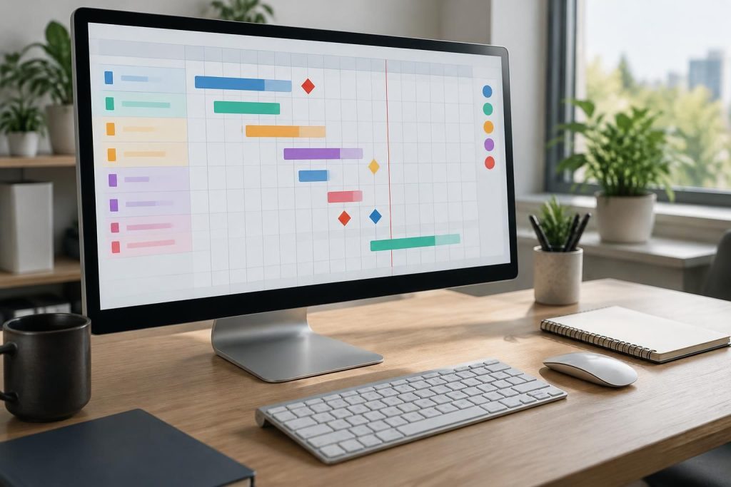 découvrez un exemple de diagramme de gantt sur excel pour planifier les tâches, suivre les échéances et piloter efficacement votre projet.