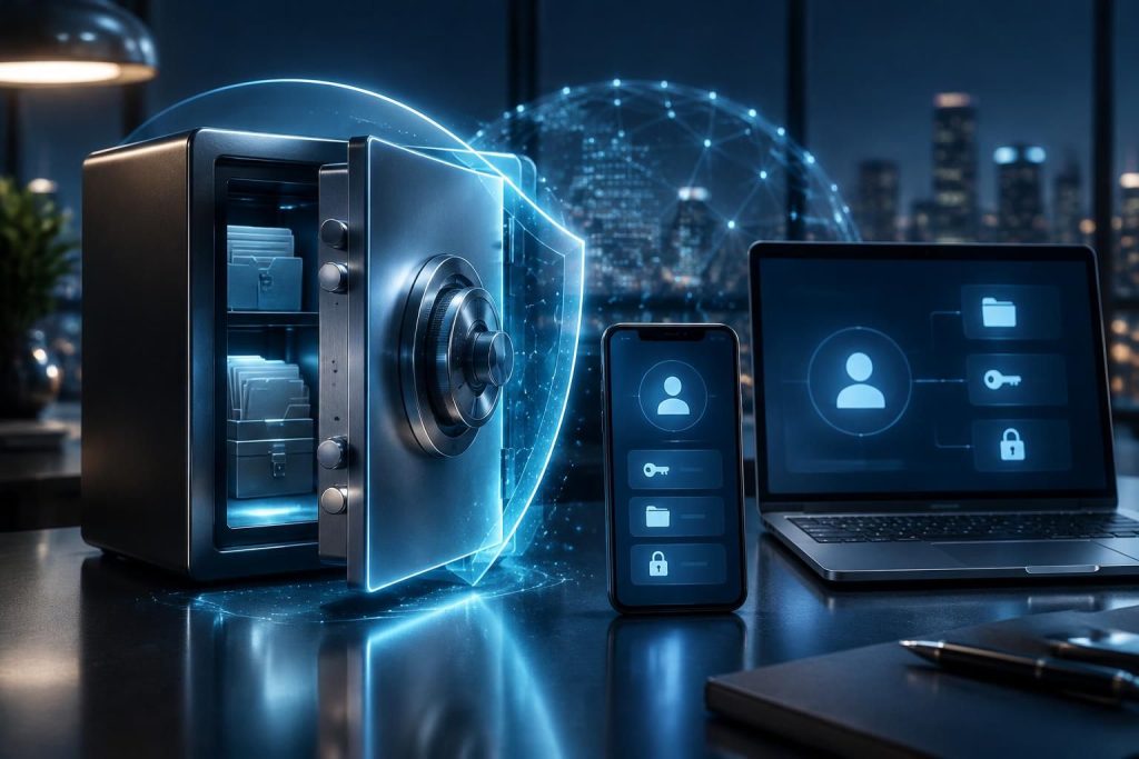 mycecurity protège vos données grâce à un coffre-fort numérique et simplifie la gestion sécurisée de votre compte utilisateur.